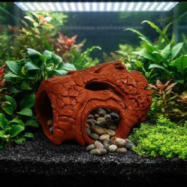 Imagem de Tronco de Aquário Esconderijo 13 cm - - TOPSTUDIO3D, Marrom Terroso