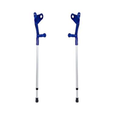 Imagem de Muleta Canadense Alumínio Apoio Fixo 130Kg (Par) - Indaiá, azul