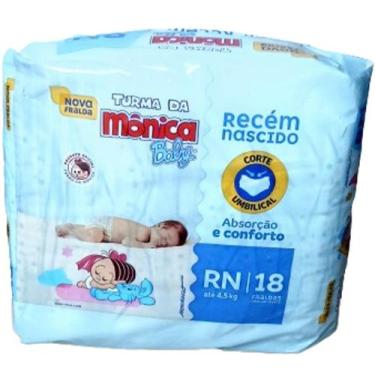 Imagem de Fralda Descartável Turma da Mônica Baby RN  18 Unidades