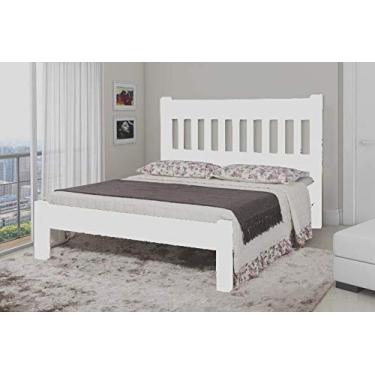 Imagem de Cama de Casal Imperial de Madeira Maciça Tauari - Cor Branco