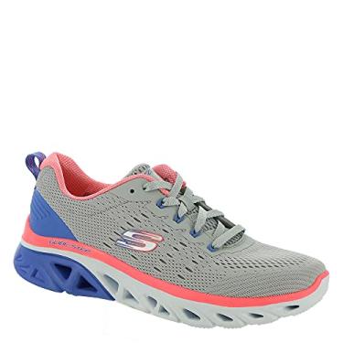 Imagem de Skechers Tênis feminino de cano baixo, Lgmt = cinza claro, amarelo, rosa e roxo, 34