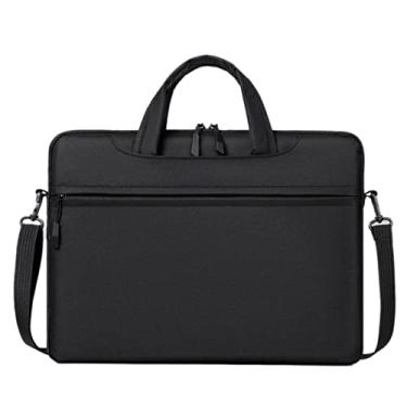 Imagem de WSLCN Maleta para laptop 13,3/14,1/15,6 bolsa de ombro impermeável resistente a impactos, Preto, 14.1''