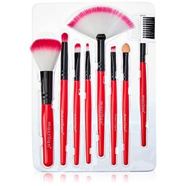 Imagem de Macrilan Kit Kp3-1A Com 8 Pinceis Para Maquiagem Vermelho Macrilan - Kp3-1Avm