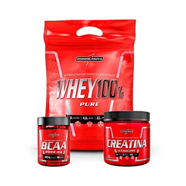 Imagem de Kit 1 Whey 100% Pure Refil 900g Sabor Chocolate + BCAA 2044mg 90 Caps + Creatina Hardcore 300g - Integralmédica