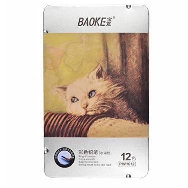 Imagem de Caixa de lápis de cor solúvel em água com 12 cores de desenho à mão, lápis de desenho de esboço