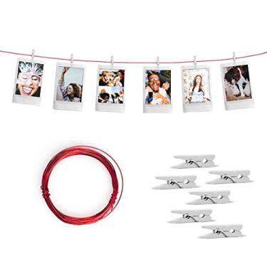 Imagem de Varal de Fotos Decorativo Vermelho 5m c/ 30 Prendedores