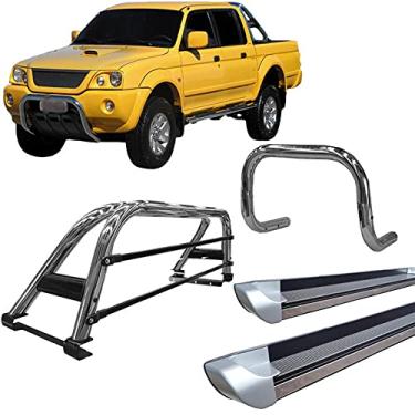 Imagem de Kit Quebra Mato +Estribo +Santo Anto Duplo L200 2004 Cromado