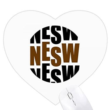 Imagem de Mousepad de coração moderno Art Deco Bússola de direção local Tapete de borracha para escritório