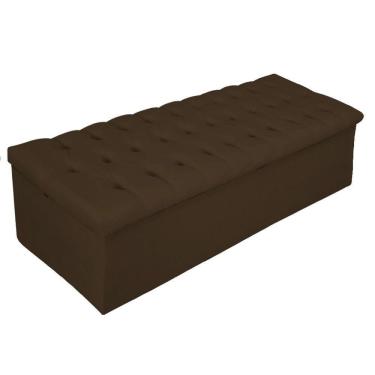 Imagem de Calçadeira Baú Estofada 195cm King Size Suede Marrom