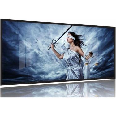 Imagem de Quadro Escritório Advocacia Deusa Justiça Azul 130x60 Moldura Preta 2x2