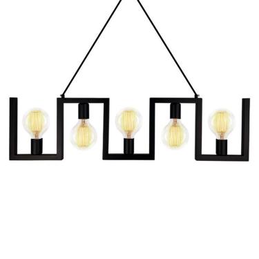 Imagem de Lustre Pendente Lumix LN1014 Preto E27 Bivolt