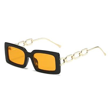 Imagem de Óculos de Sol Quadrados Pequenos Óculos de Corrente Quadrado Simples Óculos de Sol Personalidade Selvagem Moda Feminina Óculos de Sol Templo, 5, Tamanho Único