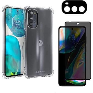 Imagem de Capa Capinha Compatível Com Moto G52 5G + Película Privacidade Anti Spy Privacy + Película Proteção da Lente da Câmera - (Hard Glass Store)