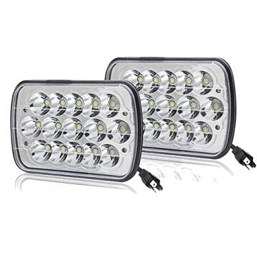 Imagem de Par superbrilhante aprovado pela DOT de faróis de LED de 12,7 x 17,8 cm x 15,2 cm para faróis de farol de alta resolução para Nissan Pickup Hardbody 240SX D21 NX