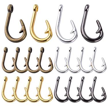 Imagem de 20 peças pingentes de anzol de liga liga pingentes anzóis encantadores anzóis de peixe contas charme suprimentos de artesanato para bricolage joias colar brincos pulseira acessórios para fabricação