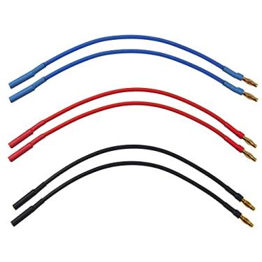 Imagem de Pacote com 6 7,8" 14AWG 4,0 mm conector bala ouro 3,5 plugue banana cabo de extensão macho fêmea para carro RC barco motor sem escova ESC
