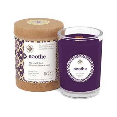 Imagem de Root Candles Seeking Balance Spa Vela aromaterapia, 184 g, acalma: folha de louro e bétula