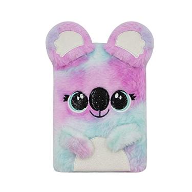 Imagem de JUMISEE Caderno fofo de coala arco-íris de pelúcia para diário, bloco de anotações, presente para crianças, meninas, 14,8 x 21,5 cm, papel pautado 160 páginas