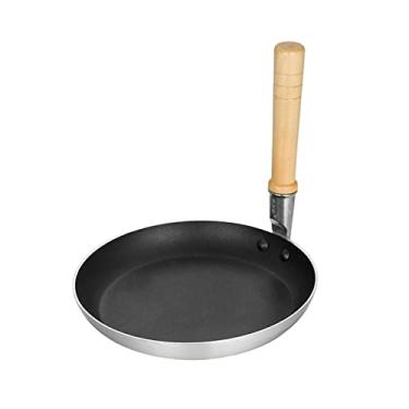 Imagem de Bothyi Frigideira em pé dispositivos de cabo de madeira utensílios de mesa frigideira estilo japonês panelas para bife cozinha presunto panqueca omelete ovo, B 19cm