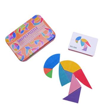 Imagem de Toyvian Quebra-cabeça Montessori Tangram Portátil de Madeira Para Crianças Adultos (OG)