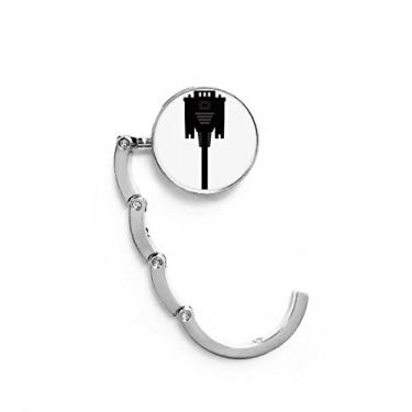 Imagem de Cabo de tela de exibição, plugue preto, gancho de mesa, extensão de fecho decorativo, cabide dobrável