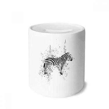 Imagem de DIYthinker Porta-moedas de cerâmica simples de Pinto mexicano preta e branca para presente de cofrinho