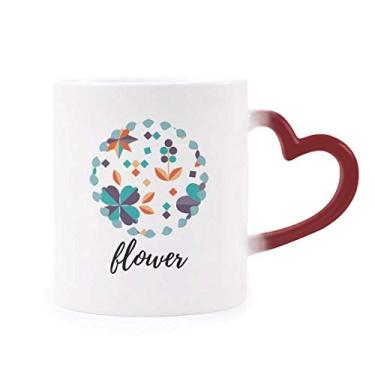 Imagem de Caneca de flor com tinta de planta sensível ao calor, caneca de grés que muda de cor vermelha