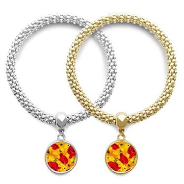 Imagem de DIYthinker Pulseira, pingente, pingente, joia para casal, pintura de plantas, pintura de plantas, presente de milho