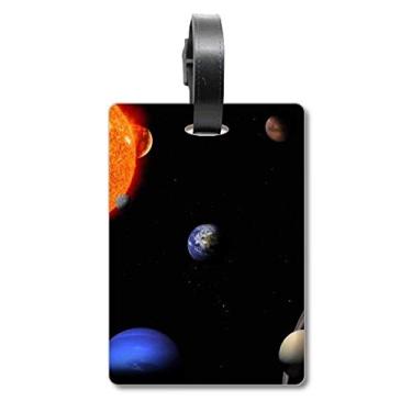 Imagem de Planeta Vermelho Azul Escuro Céu Noite Bolsa Etiqueta Etiqueta Bagagem Etiqueta Scutcheon Etiqueta