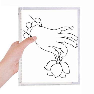 Imagem de Caderno de desenho Culture Religion Lotus Line Folhas soltas Diário Recarregável Papelaria
