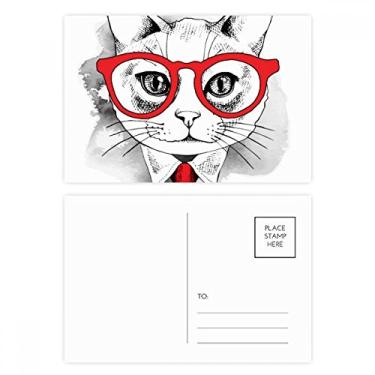 Imagem de Bussiness Cat Head Protect Animal Pet Lover, conjunto de cartões postais de aniversário, cartão de agradecimento