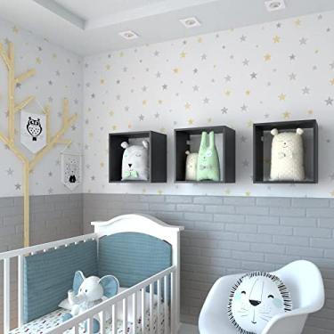 Imagem de Conjunto 3 Nichos para Quarto Infantil Bramov Móveis Preto