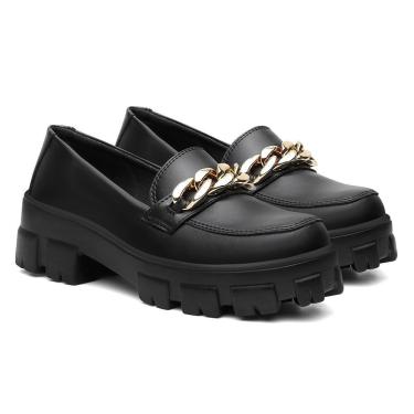 Imagem de Mocassim Feminino Detalhe Corrente Tratorado Estilo Conforto