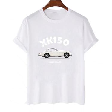 Imagem de Camiseta feminina algodao jaguar XK150 Branco Carro Luxo
