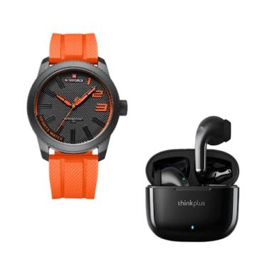 Imagem de Relógio analógico de pulso NAVIFORCE NF9202T e Fones de ouvido LP40 PRO, com 90 dias de garantia de fabricação, Combo T&T ELECTROTECH 033.