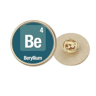 Imagem de Broche Be Beryllium Checal Element Chem Redondo Metal Dourado Broche Clip, Medium, não aplicar