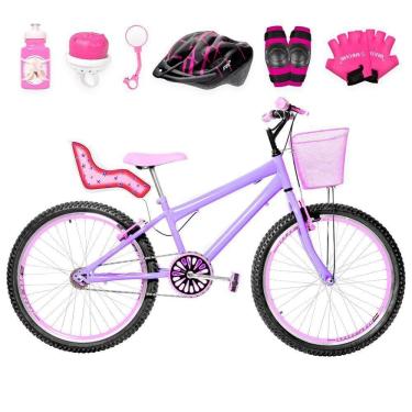 Imagem de Bicicleta Infantil Aro 24 Aero Kit Premium Lilás E Rosa