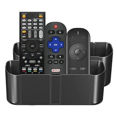 Imagem de Suptek Suporte para controle remoto, suporte remoto para TV sem furos (para 3 ou 4 controles remotos, preto, quantidade 2)