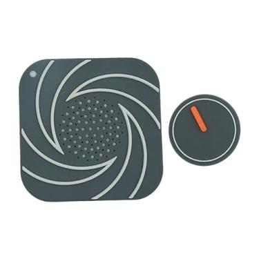 Imagem de Bothyi Plugue de drenagem para drenagem de piso, plugue de vedação de 5.9x5.9 "para banheira, desodorante para esgoto, almofada de drenagem de chão para, cinza