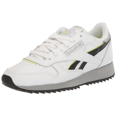 Imagem de Reebok Tênis unissex adulto clássico de couro Ripple, Branco/cinza puro/preto, 38 BR
