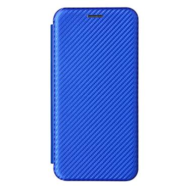 Imagem de GOGODOG Case Cover compatível com Samsung Galaxy S22 Dê a volta capa capas e capas cobertura total ultra fina mate anti-deslizamento de arranhões resistente macia, fibra de carbono (BLU)