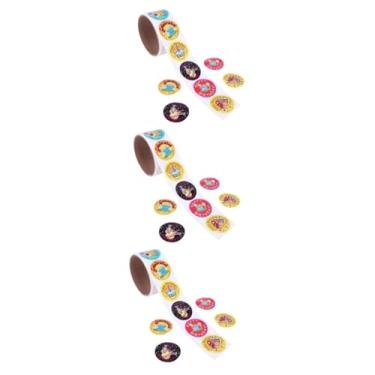 Imagem de ibasenice Adesivos De Círculo 3 Rolos Adesivos Adesivos Papel Adesivo Fosco Adesivos Decorativos Adesivos Criativos Adesivos De Aniversário Adesivo De Aniversário Envelope Rosto Sorridente