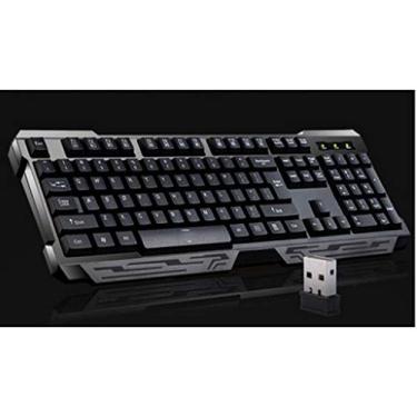 Imagem de Teclado sem fio USB KANBUN, teclado de tamanho completo com teclado numérico Notebook Desktop Computador Home Office Teclado para jogos (cor: preto)