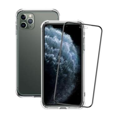 Imagem de Kit Capa Capinha Anti Impacto e Película Cerâmica Compatível iPhone 11 12 13 Pro 14 (iPhone 11 Pro)