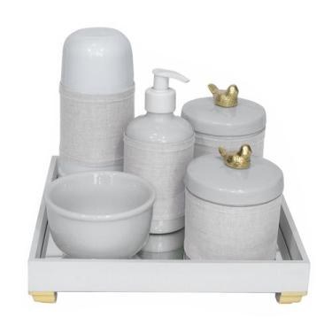 Imagem de Kit Higiene Espelho Completo Porcelanas, Garrafa Pequena E Capa Passar