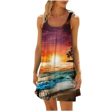 Imagem de Vestido feminino de verão, roupa de banho, vestido de natação para mulheres, gola canoa, férias na praia, férias havaianas, vestidos de verão midi, D-651 multicolorido, M