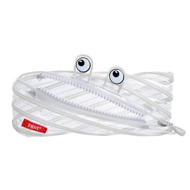 Imagem de ZIPIT Estojo de lápis transparente para crianças | Bolsa de lápis monstro para escola, faculdade e escritório | Bolsa de lápis para meninos e meninas (transparente)