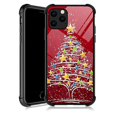 Imagem de DJSOK Capa para iPhone 11 Pro Max, capas para árvore de Natal com 4 cantos, proteção à prova de choque, silicone macio, TPU e capa traseira com padrão de PC rígido para iPhone