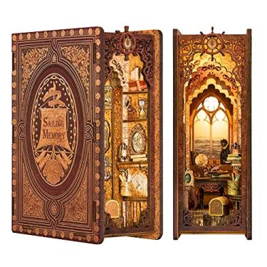 Imagem de CUTEBEE Book Nook Kit, DIY Booknook Miniature House Tiny House 3D Wooden Puzzle Dollhouse Kit for Adults and Teens, Bookshelf Insert Decor, DIY Craft Gift Model Build