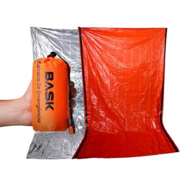 Imagem de BASK Shelter 5 em 1 Abrigo de Emergência Manta Térmica Toldo Protetor Solar P/Para-Brisa e Sinal de Resgate Dobrável PU5000 Apito & Corda Incluídos